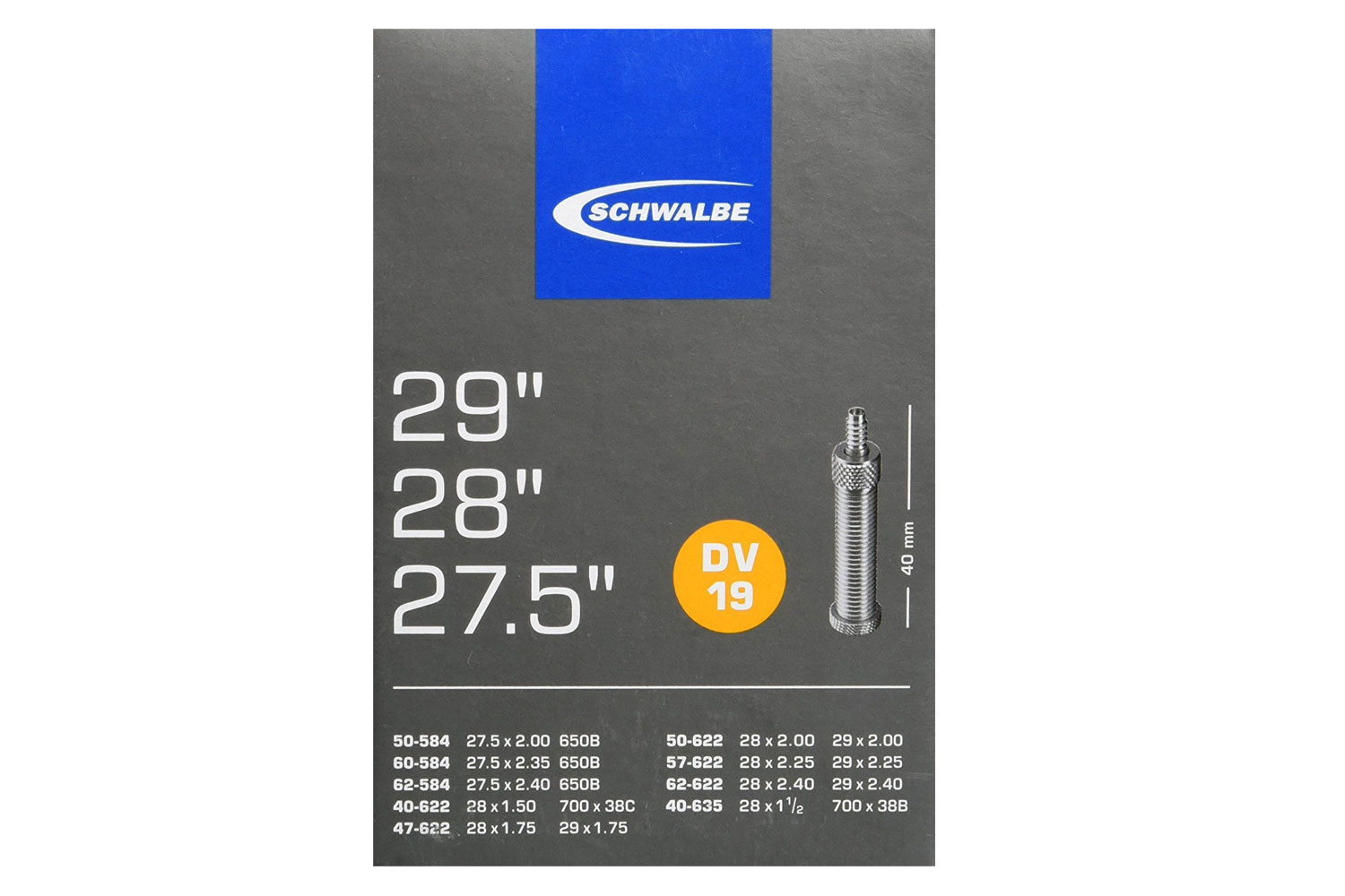 Schwalbe Schlauch DV 19 Dunlop-Ventil  