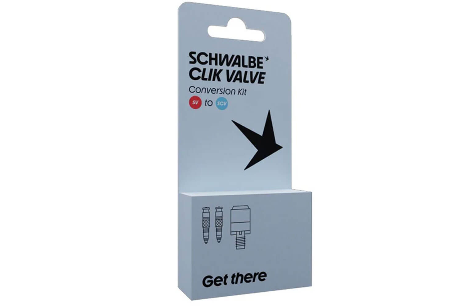Schwalbe Clik Valve Conversion Kit SV - Ventile mit Pumpenkopf-Adapter  