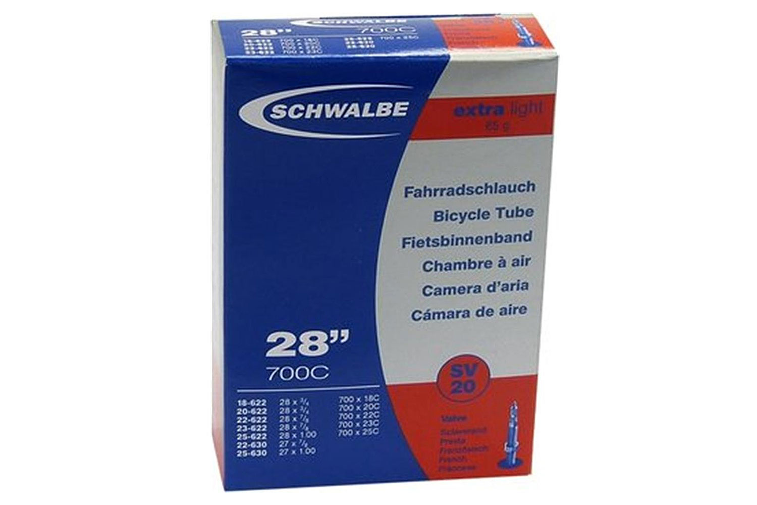 Schwalbe Schlauch SV 20 28" Extra light  